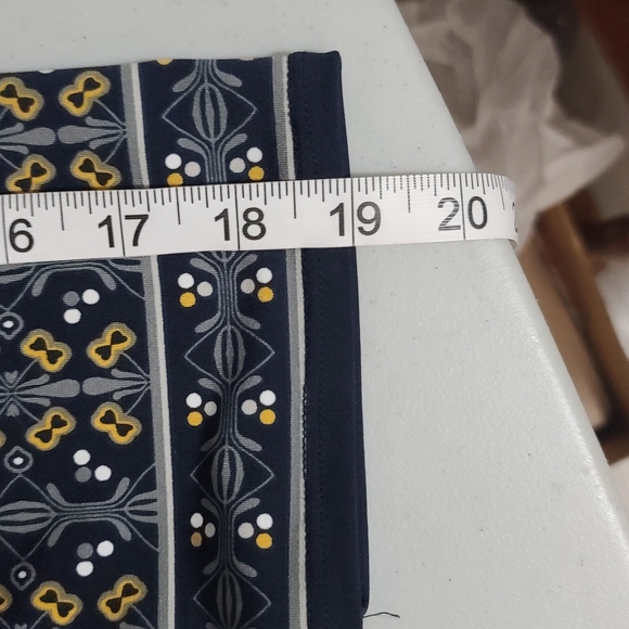 Max Studio Women's Large Blue, White & Yellow Boho Print Midi Dress NWT ! - Picture 13 of 14